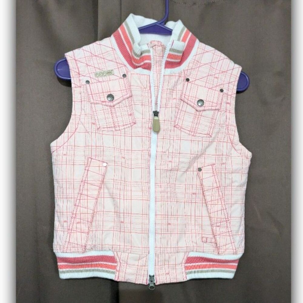 686 Youth Girls Plaid Pink Snowboard Ski Winter Snow Vest Size M